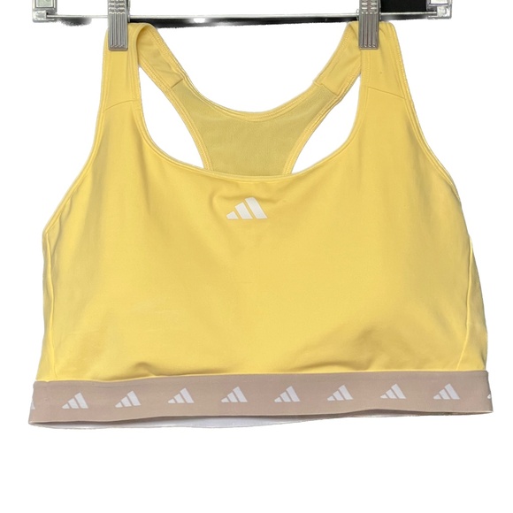 Adidas Powerreact Training Medium Support Techfit Bra 02/22 Bright Yellow Sz XL - Picture 1 of 8